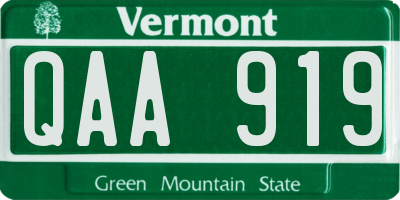 VT license plate QAA919