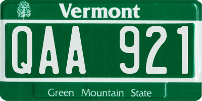 VT license plate QAA921