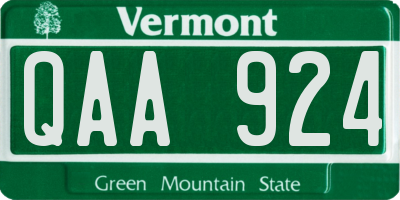 VT license plate QAA924