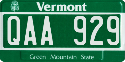 VT license plate QAA929