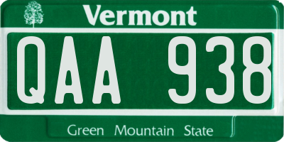 VT license plate QAA938