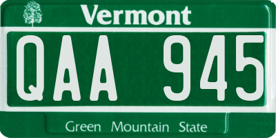 VT license plate QAA945