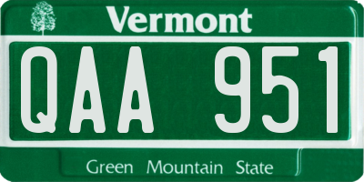 VT license plate QAA951