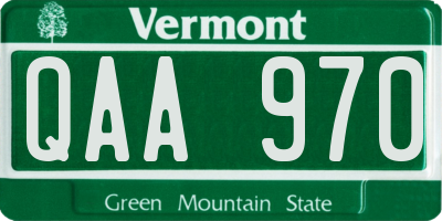 VT license plate QAA970