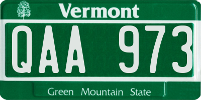 VT license plate QAA973