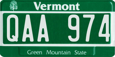 VT license plate QAA974
