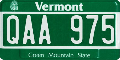 VT license plate QAA975