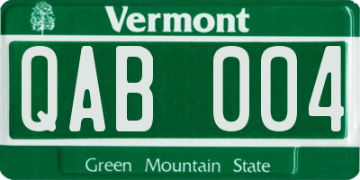 VT license plate QAB004