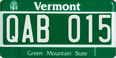 VT license plate QAB015