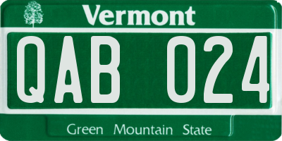 VT license plate QAB024