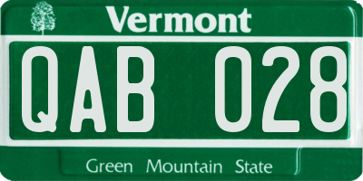 VT license plate QAB028