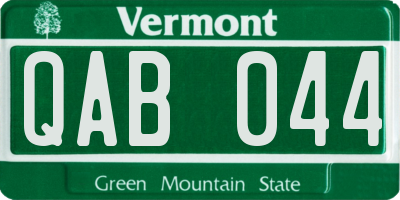 VT license plate QAB044