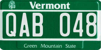 VT license plate QAB048
