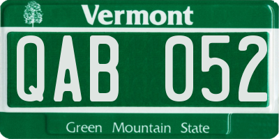 VT license plate QAB052