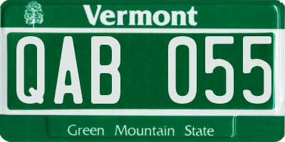 VT license plate QAB055