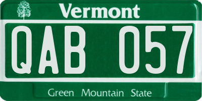 VT license plate QAB057