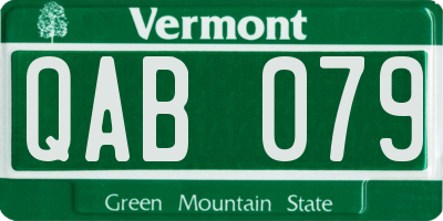 VT license plate QAB079