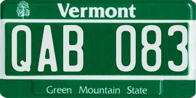 VT license plate QAB083