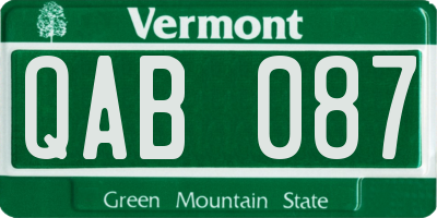 VT license plate QAB087