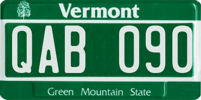 VT license plate QAB090