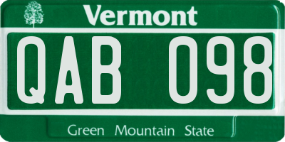 VT license plate QAB098