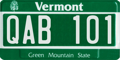 VT license plate QAB101