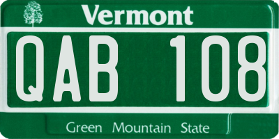 VT license plate QAB108