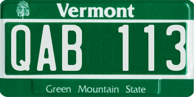VT license plate QAB113