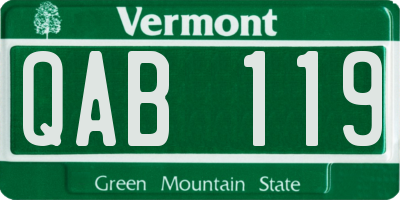 VT license plate QAB119