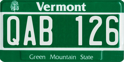 VT license plate QAB126