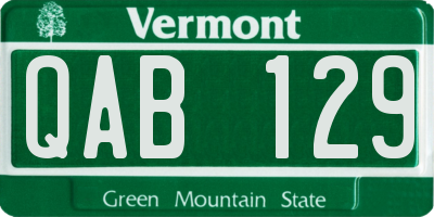 VT license plate QAB129