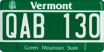 VT license plate QAB130