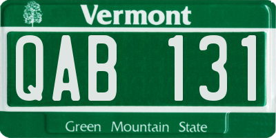 VT license plate QAB131