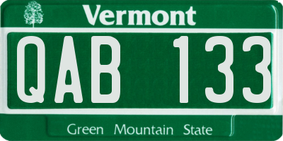 VT license plate QAB133