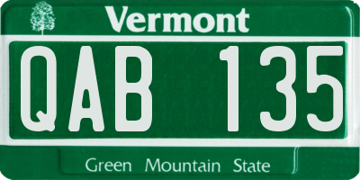 VT license plate QAB135