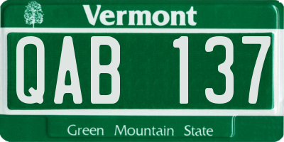 VT license plate QAB137