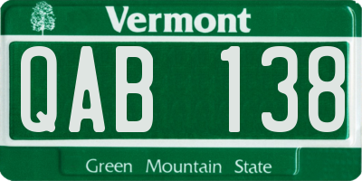 VT license plate QAB138