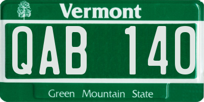 VT license plate QAB140
