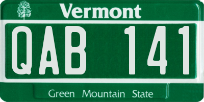 VT license plate QAB141