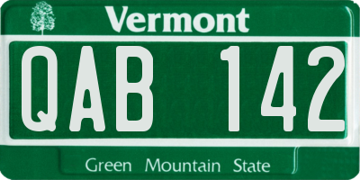 VT license plate QAB142