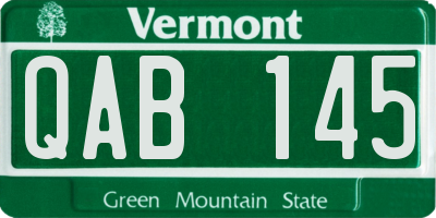 VT license plate QAB145