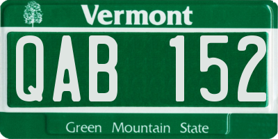VT license plate QAB152