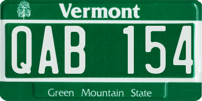 VT license plate QAB154