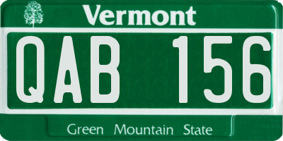 VT license plate QAB156