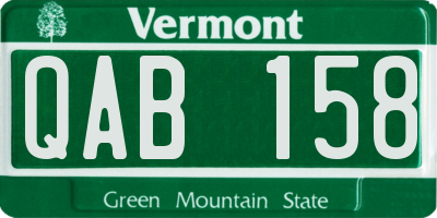 VT license plate QAB158