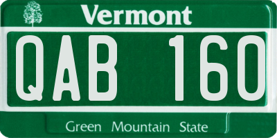 VT license plate QAB160