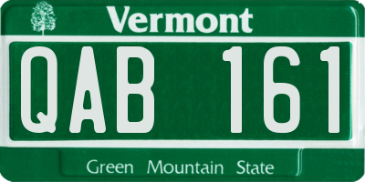VT license plate QAB161