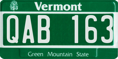 VT license plate QAB163