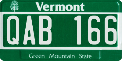 VT license plate QAB166