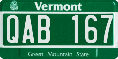 VT license plate QAB167